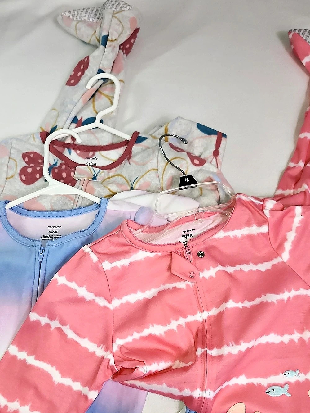 3 Pair Carter's Kids Footed Pajamas 5T/5A/6